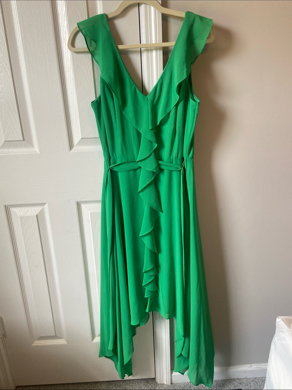 Emma & Michele Emerald Green Ruffle High-Low Dress